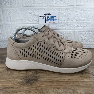 Dansko Womens Charlie Beige Suede Perforated Breatheable Sne