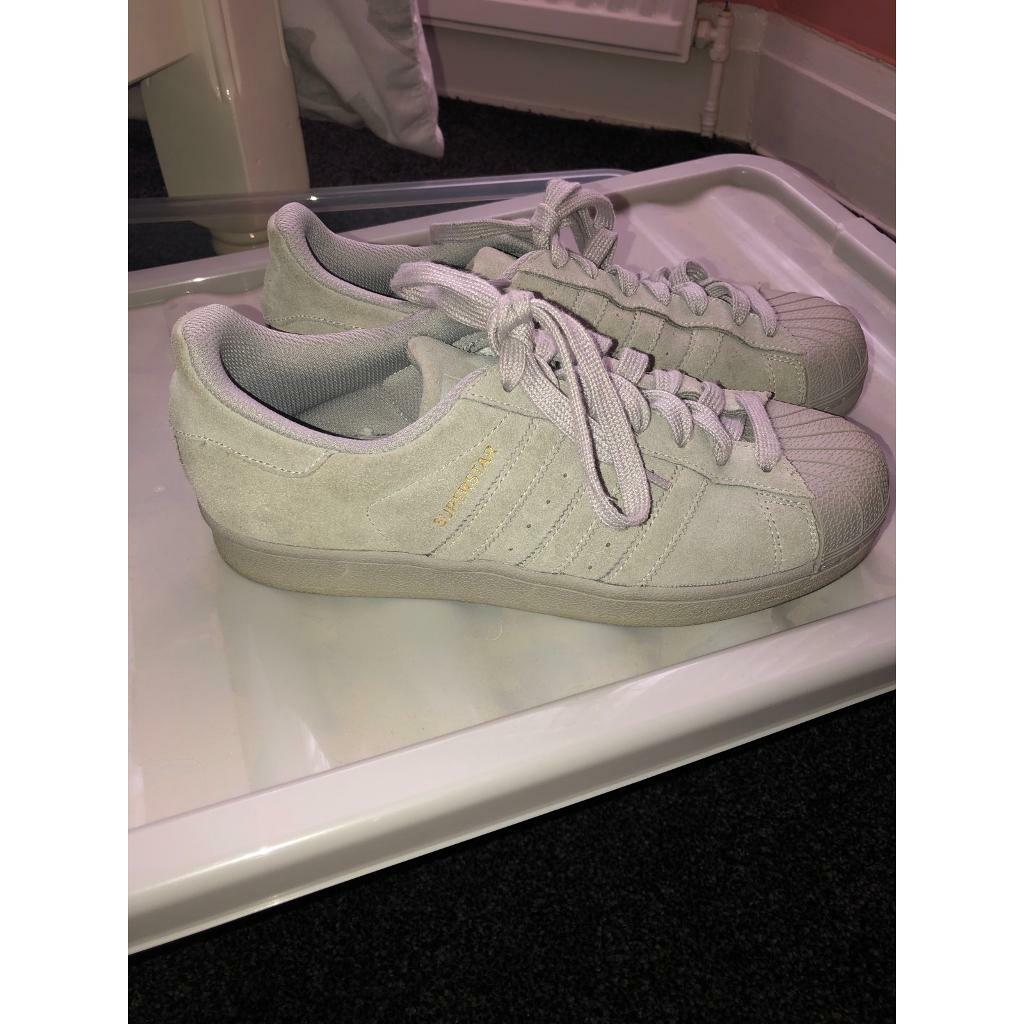 adidas superstar womens grey suede