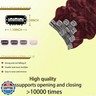 Tandulo Clip in Hair Extensions Real Human Hair Body Wave 99J Burgundy Clip in 100% Brazilian Remy Human Hair Extensions 8pcs Per Set with 18 Clips Double Weft 18 Inch 100g/3.6oz