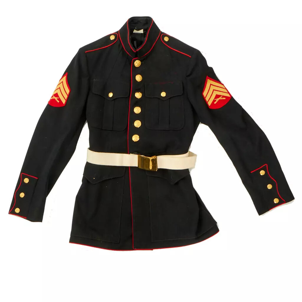 Pre-owned 100% Black Vietnam War Tunic Sergeant Wool Jacket Military Jacket