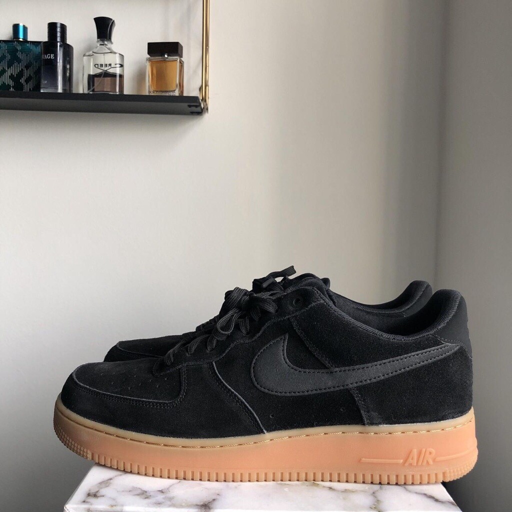 black suede air force 1 gum sole