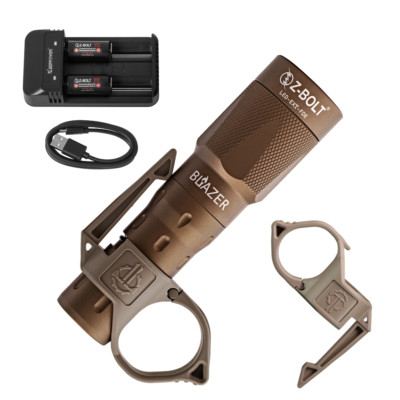 Z-BOLT  Hand Carry LED Flashlight - Free Thyrm Pocket Clip - 18350 (FDE)