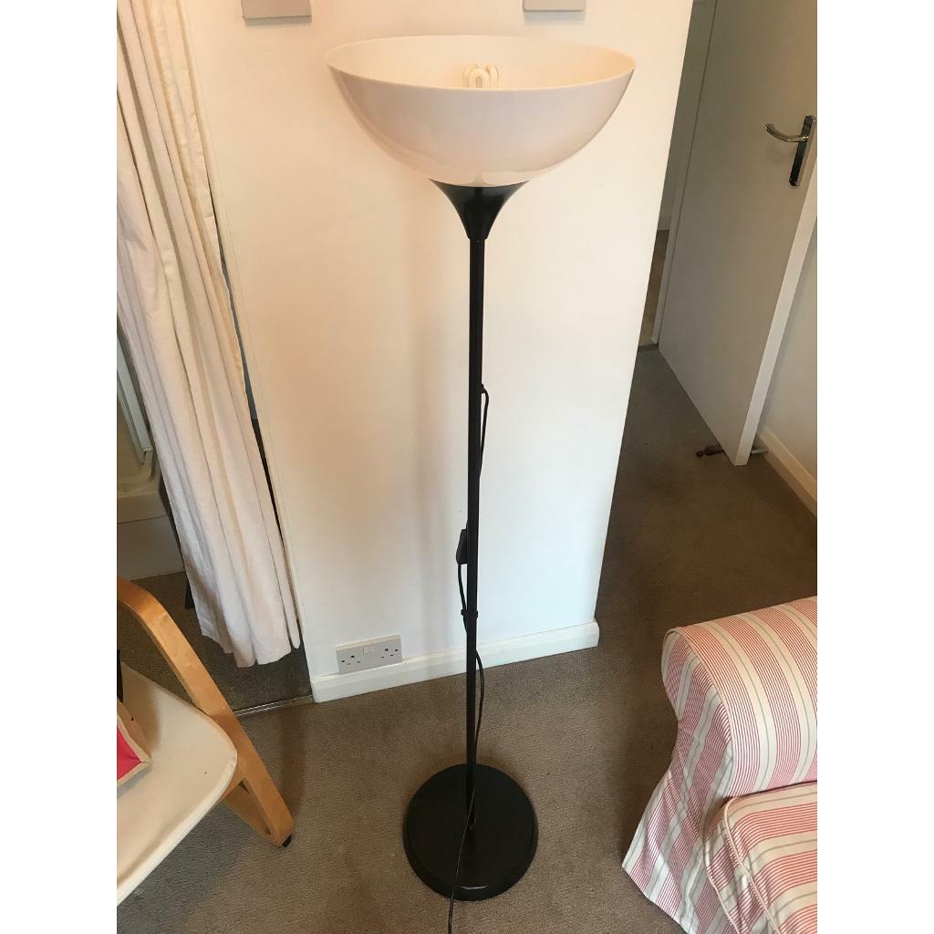 Black floor lamp with white shade in Kennington, London Gumtree