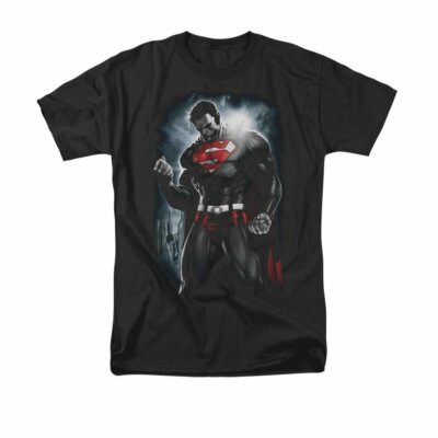 Adult Men's DC Comics Super hero Superman Light of the Sun Black T-Shirt Tee