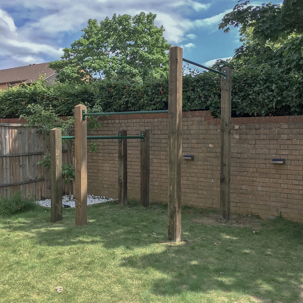 Garden Double Pull Up Bar And Dip Bars Installation In Enfield