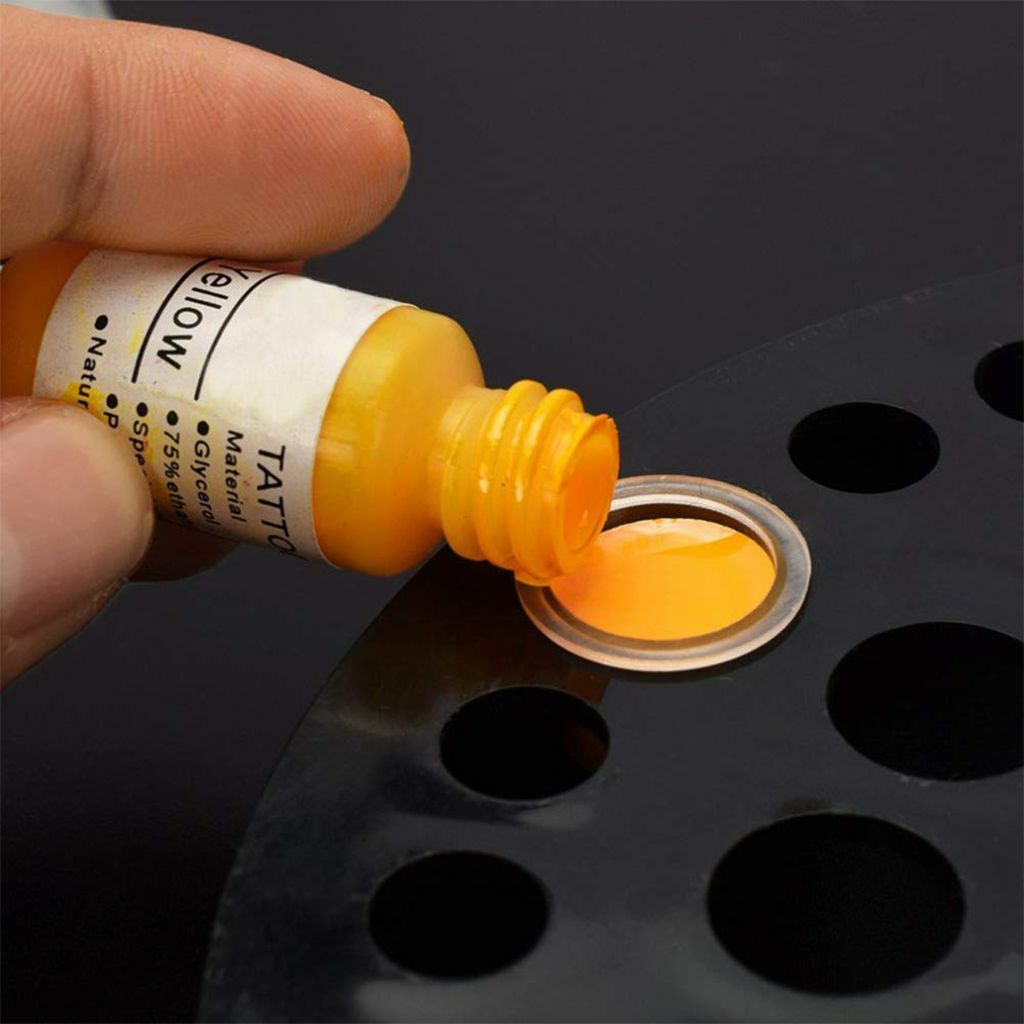 100,200,500Pcs Plastic Tattoo Ink Pigment Cups with Holder Caps Small Large Size