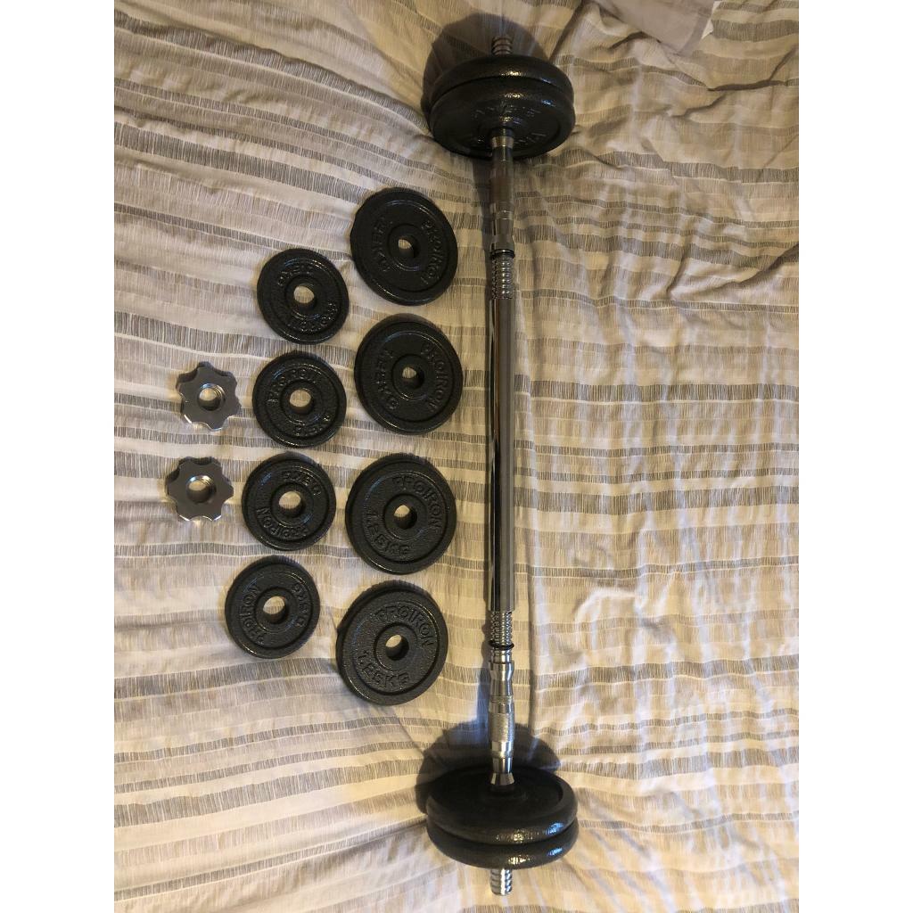 PROIRON 20kg Cast Iron Adjustable Dumbbell Set Hand Weight with in