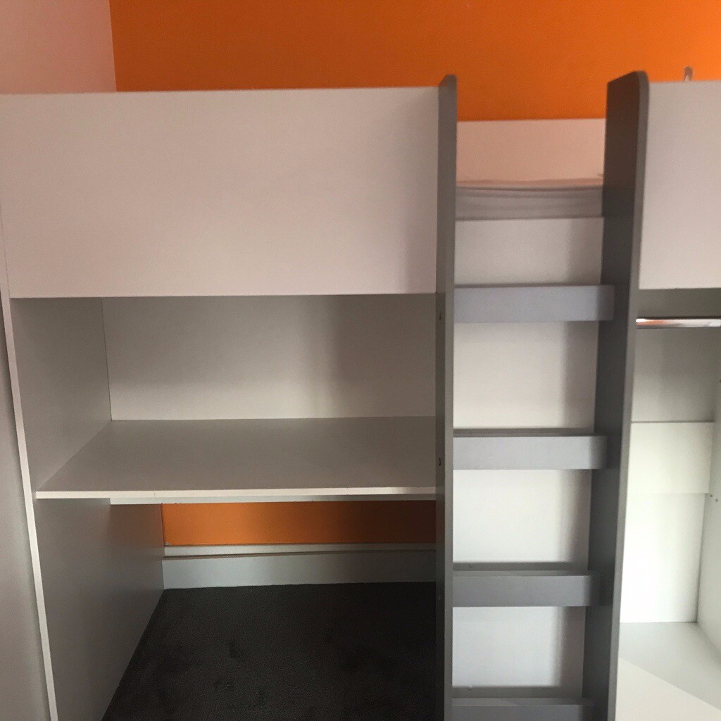 Mrs Flatpack Oxford High Sleeper Bed With Wardrobe Desk And Chest