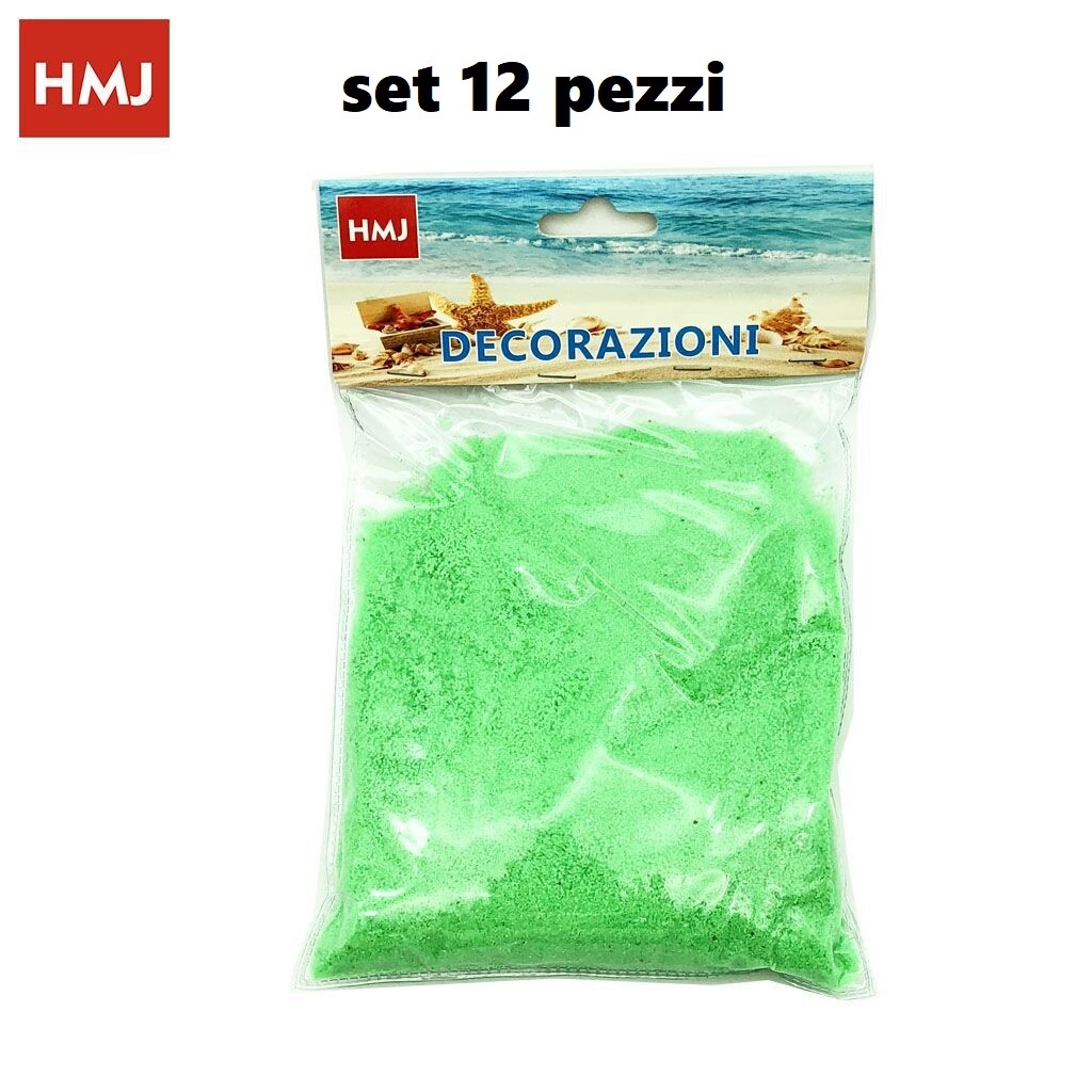 12 Confezioni Sabbia Decorativa Verde 150g Vasi Piante Giardino Acquario hmj