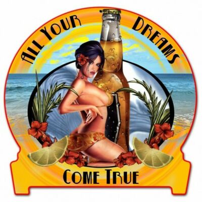 Beer Bottle Lime Girl Pinup Vinyl Decal Sticker Waterproof