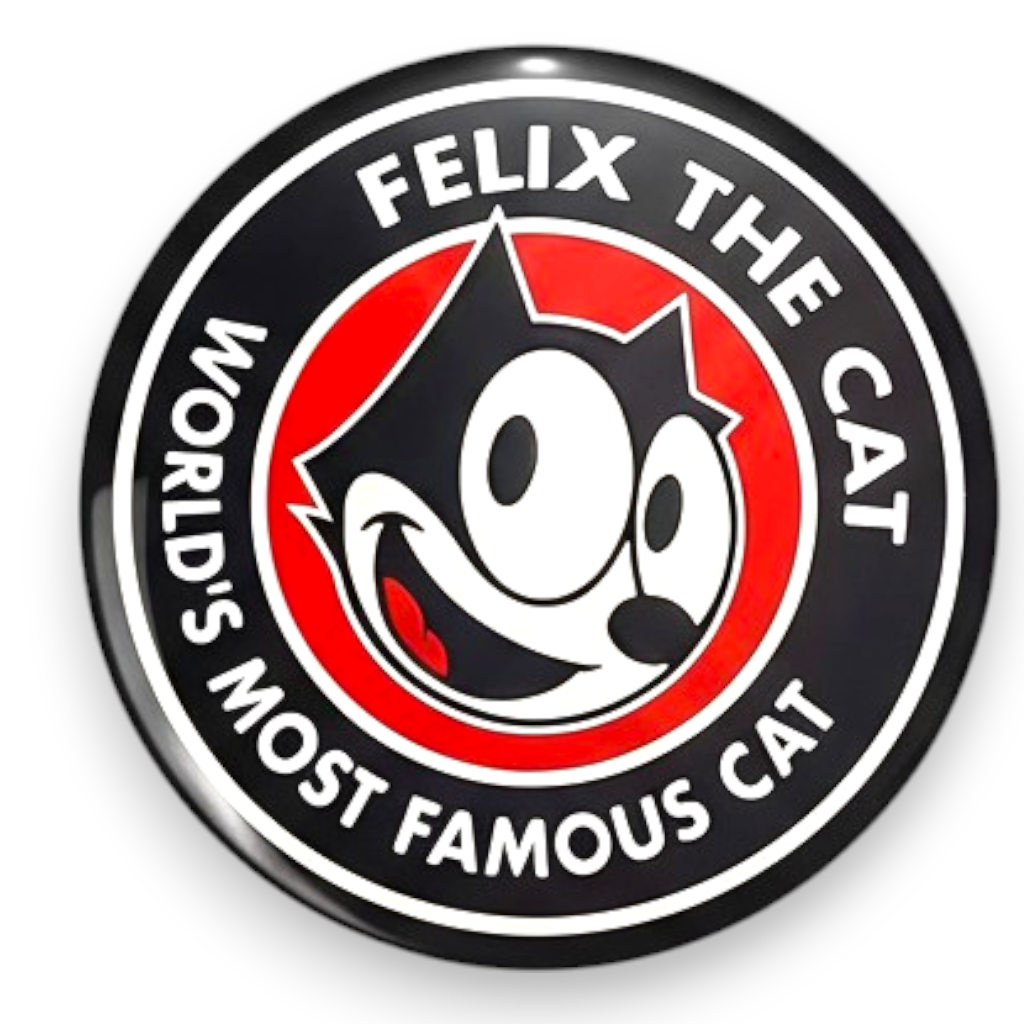 Felix the Cat Enamel Pin Retro Cartoon Lapel Badge Round Collectible Gift
