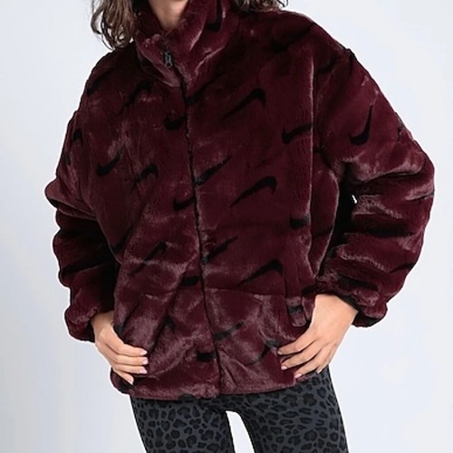 women's nike sportswear plush faux fur jacket