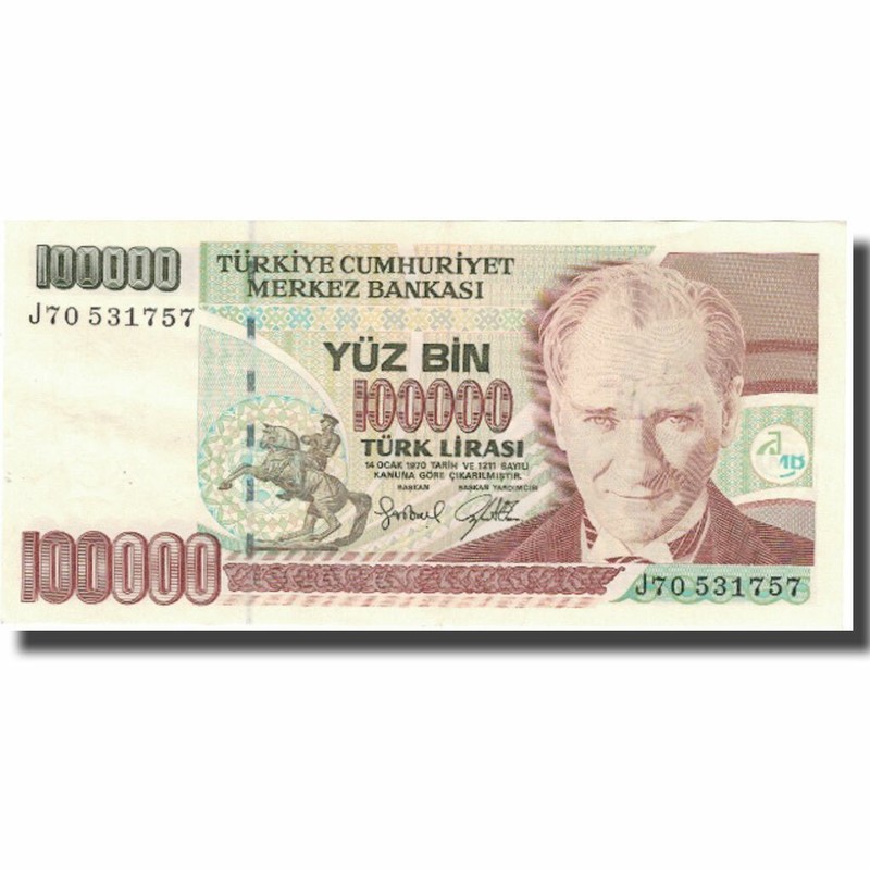 [#577898] Billet, Turquie, 100,000 Lira, L.1970, 1998, Km:206, Ttb