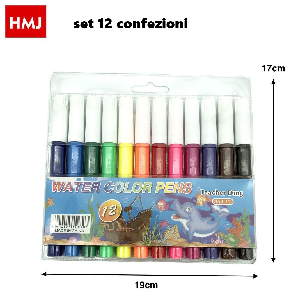 Set 144 Pezzi Pennarelli Ad Acqua Disegni Colori Bambini Scuola hmj