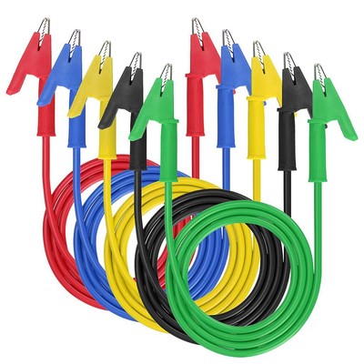 5 Pcs Dual Ended Crocodile Alligator Clips, 15A Test Lead Wire Cable with Ins...