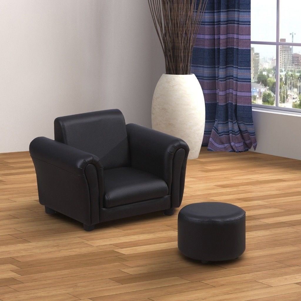 Kids Armchair With Footstool Black (used) Collection Only in