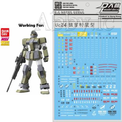 for MG 1/100 GM Sniper Custom MSV D.L Model Water Slide Decal Stickers RGM-79SC