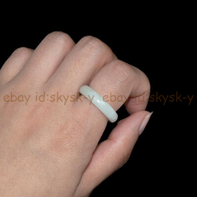 Natural A Jadeite 17-18mm Light Green Jade Men Women Circle Ring With Certified