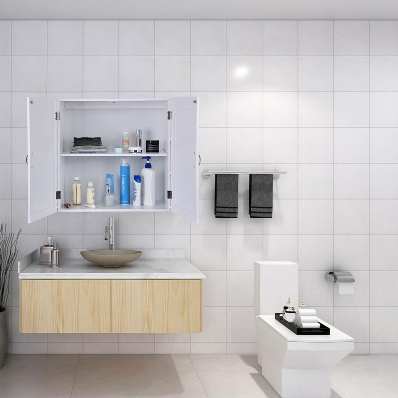 WHITE Wall Cabinet Hanging Storage Cabinet ORGANIZE Mount Cabinet