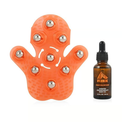 Life Active Massage Glove with Body Oil Set Womens