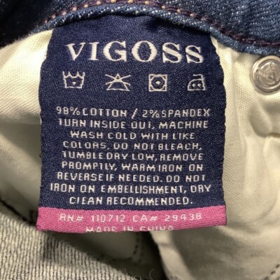 Vigoss Womens Chelsea Cropped Straight Leg Jeans Blue Stretch Slim Fit 30 New