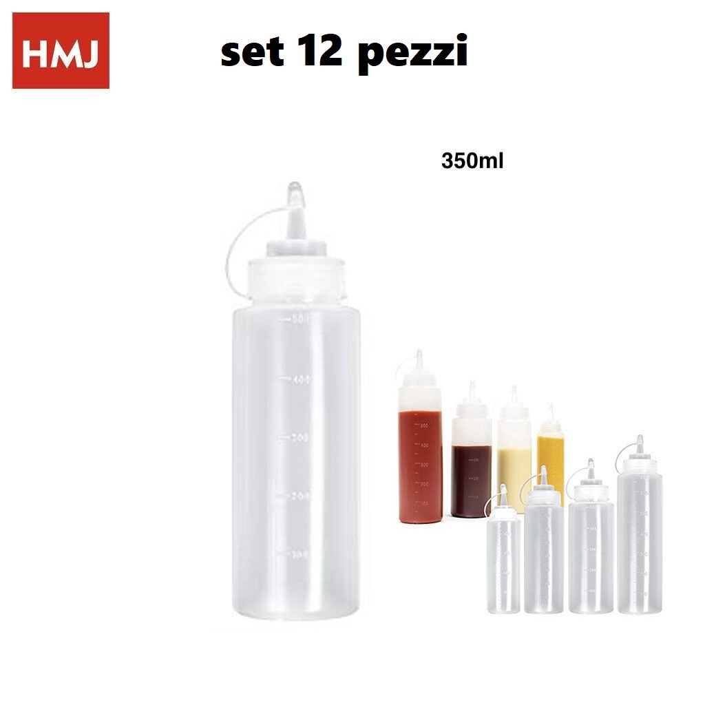 Set 12 Pezzi Dosatore Graduato Con Beccuccio Per Salse 350ml hmj