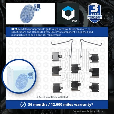 Brake Pad Fitting Kit fits MAZDA 323 Mk4, Mk6 Rear 89 to 04 Blue Print Quality