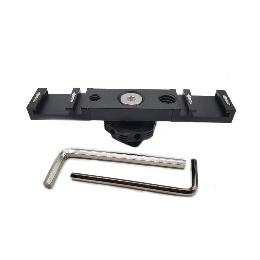 Universal Plate  2 Cold Shoe Mount Extension Bar Dual Bracket for SLR Camera