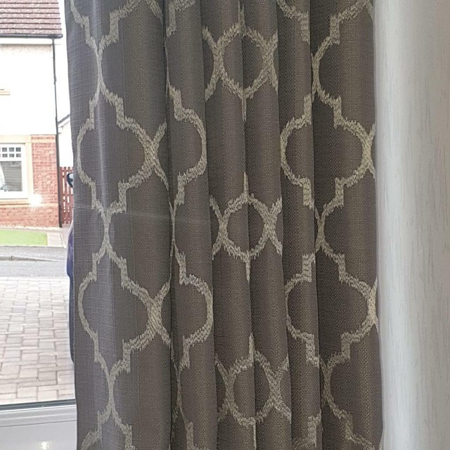 Grey Pattern Living Room Curtains In Airdrie North Lanarkshire