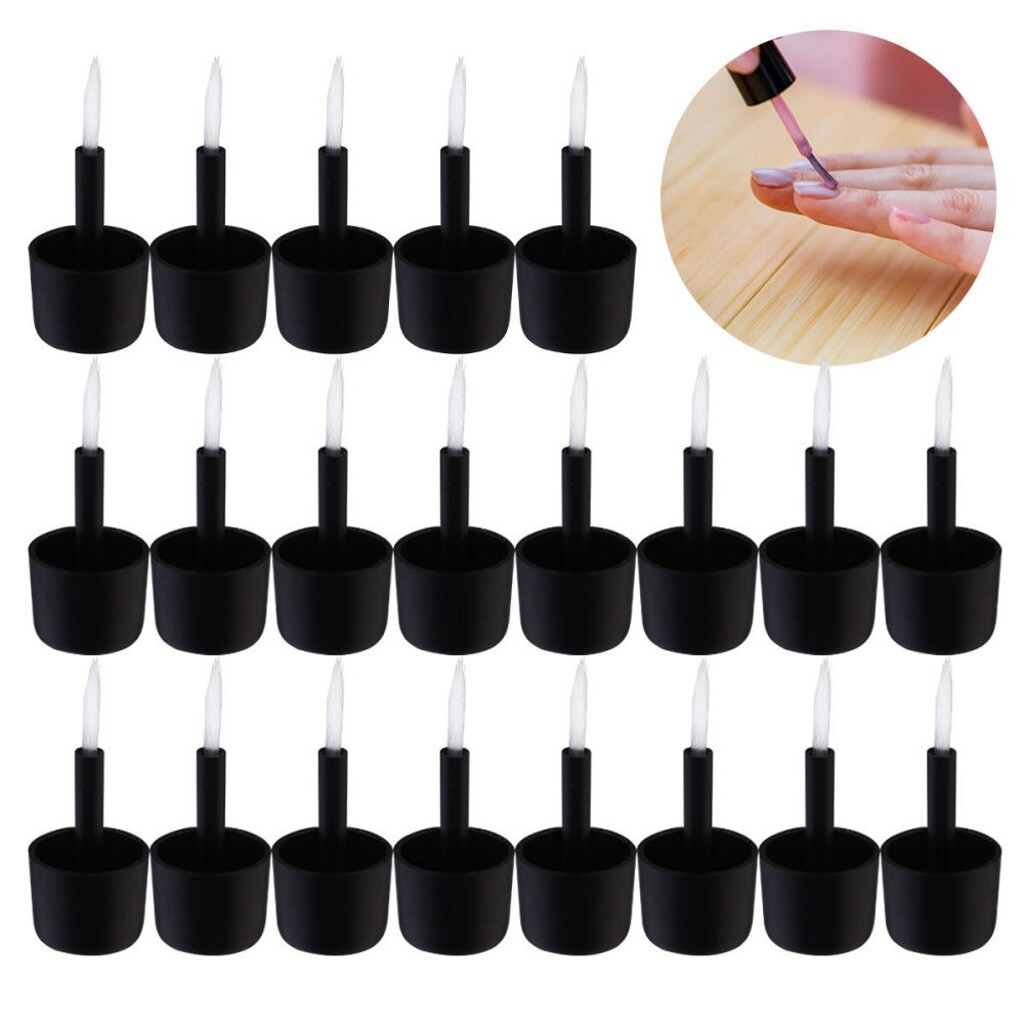 200Pcs Nail Brush Disposable Nail Polish Brush for Ladies Beauty（Black