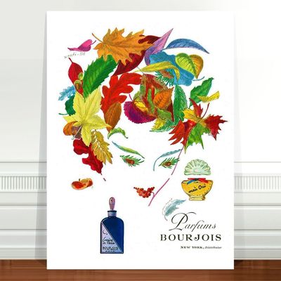 Vintage French Perfume Poster Art ~ CANVAS PRINT 24x18'' Parfums Bourjois