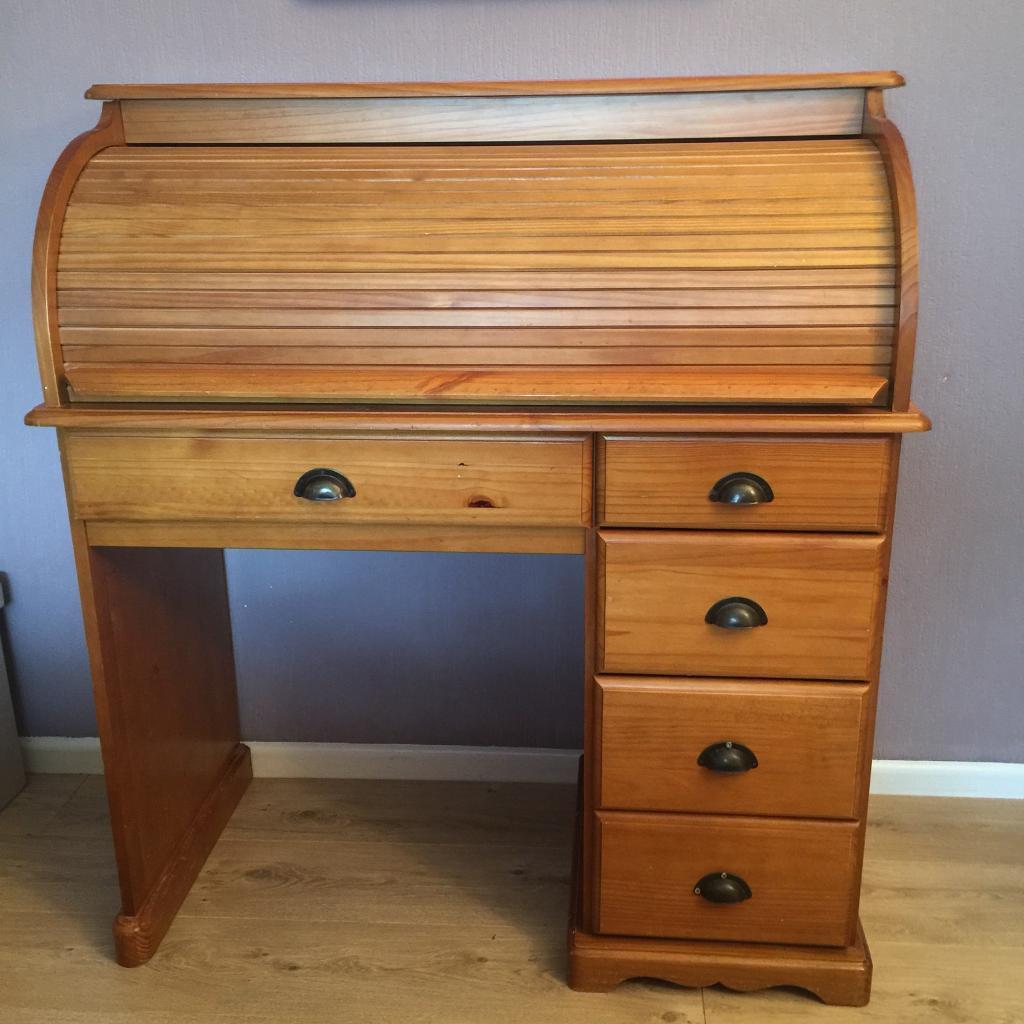 Pine Roll Top Writing Desk / Bureau in Nottingham, Nottinghamshire Gumtree
