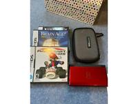 Red Nintendo DS Lite, case, 3 games and charger 