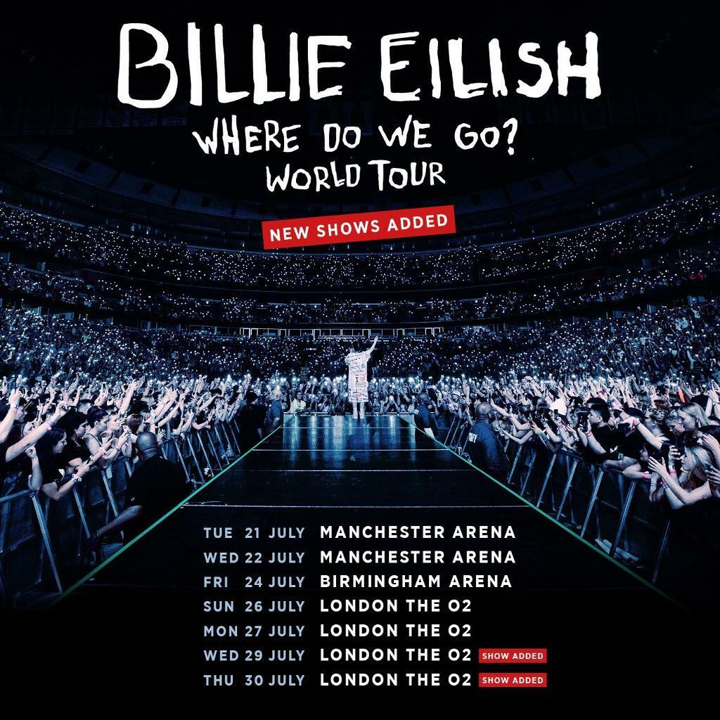 4x Billie Eilish standing tickets, O2 Arena London, Thursday 30th July 2020 | in ...