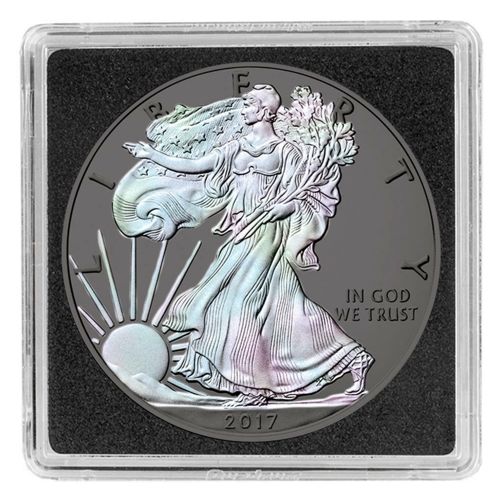 USA 2017 1$ American Eagle 1 oz Silver Hologram Ruthenium Plated Coin