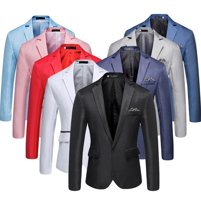 Mens Velvet Blazer Suit Jacket US Button Dinner Smart Casual Formal Tailored Fit