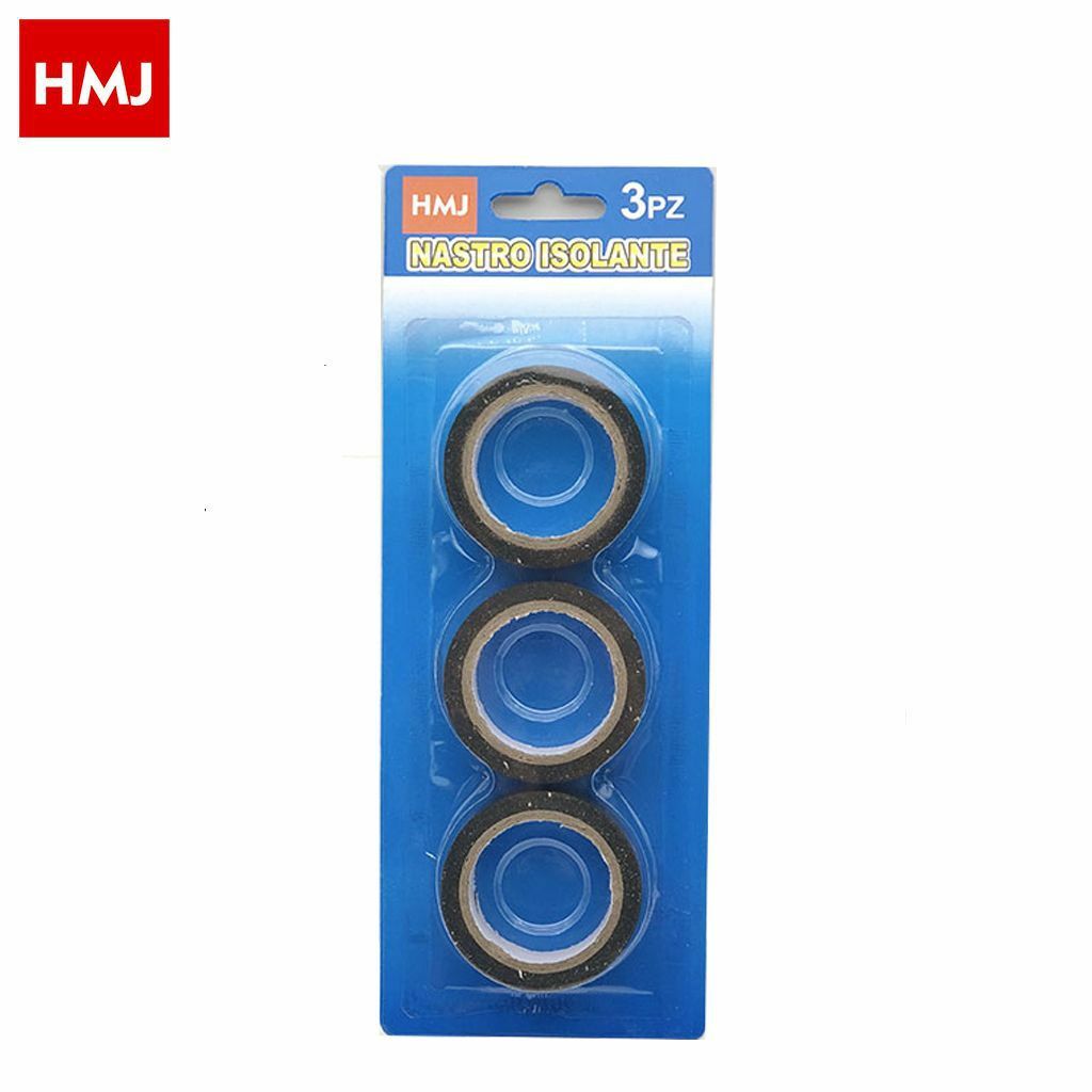 Set 3 Rotoli Nastro Isolante Elettrico Nero In Pvc Lavori Elettricista hmj