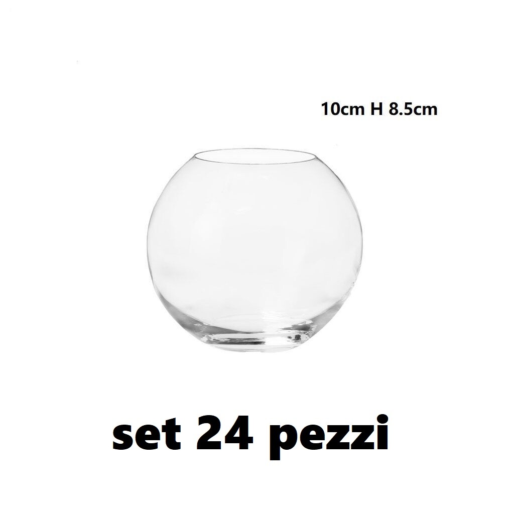 Set 24 Pezzi Ampolla In Vetro Trasparente 10x8,5cm Confettata Matrimonio hmj