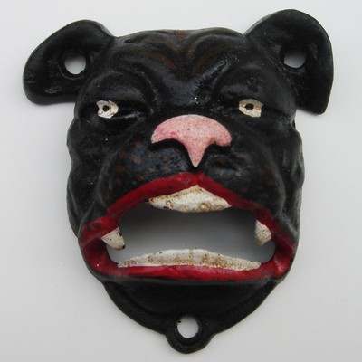 Cast Iron Wall Mount Bulldog Beer Soda ...