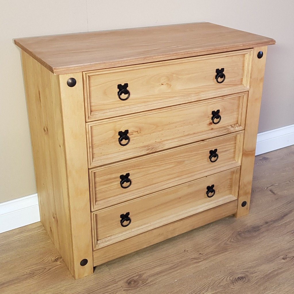 Corona Rustic 4 Drawer Chest Of Drawers Mexican Solid Pine By
