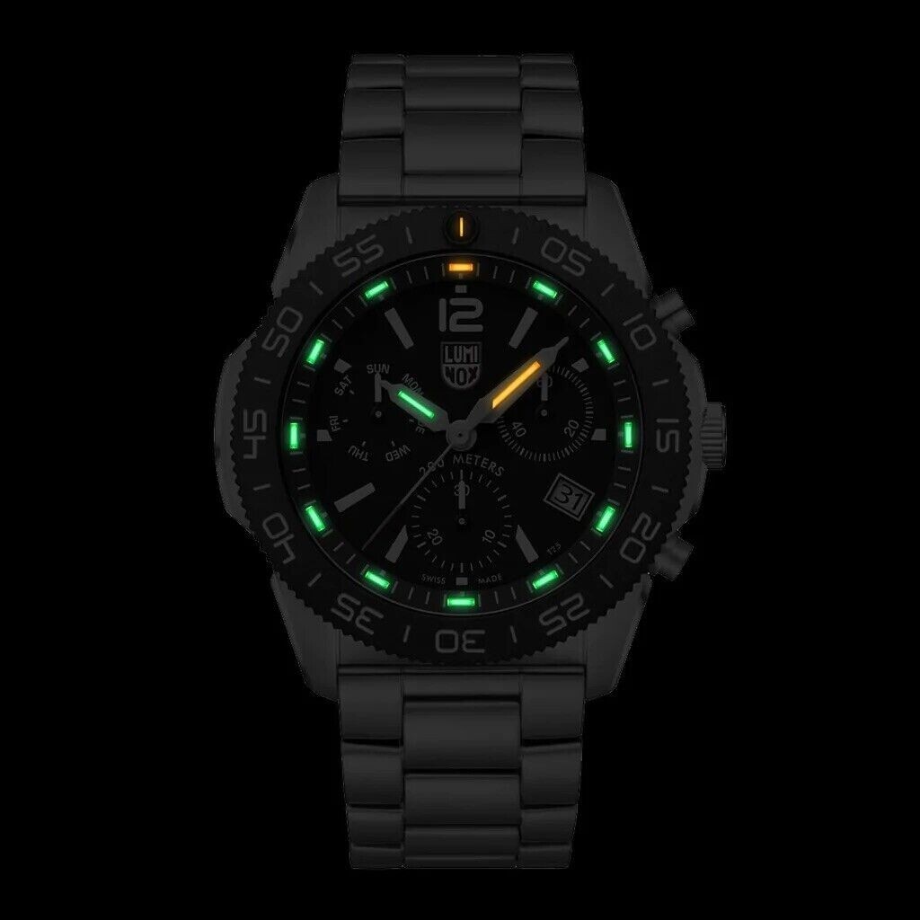 Pre-owned Luminox Factory  Pacific Diver Chronograph Stainless Steel Mens Watch Xs.3142