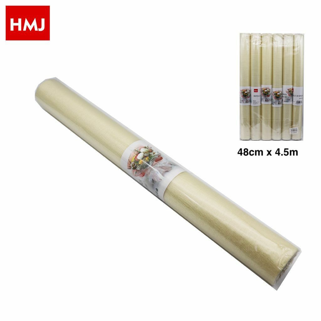 Set 6 Pezzi Rotolo Nastro In Organza Giallo Fiori Bomboniere 48cmx4,5mt hmj