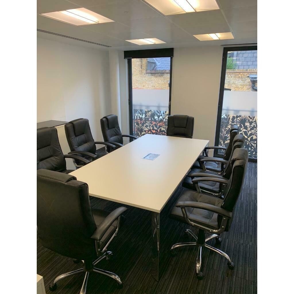 office furniture 2.2 meter white boardroom table with center cable