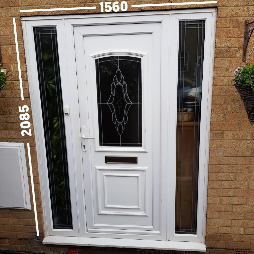 uPVC Door with 2 side panels (150 Cill Opens Inwards) VERY GOOD