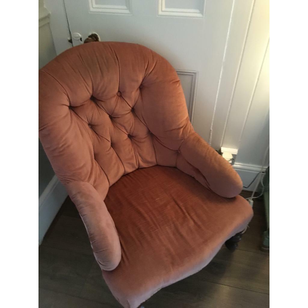 2 x pink velour chairs in Coleraine, County Londonderry Gumtree