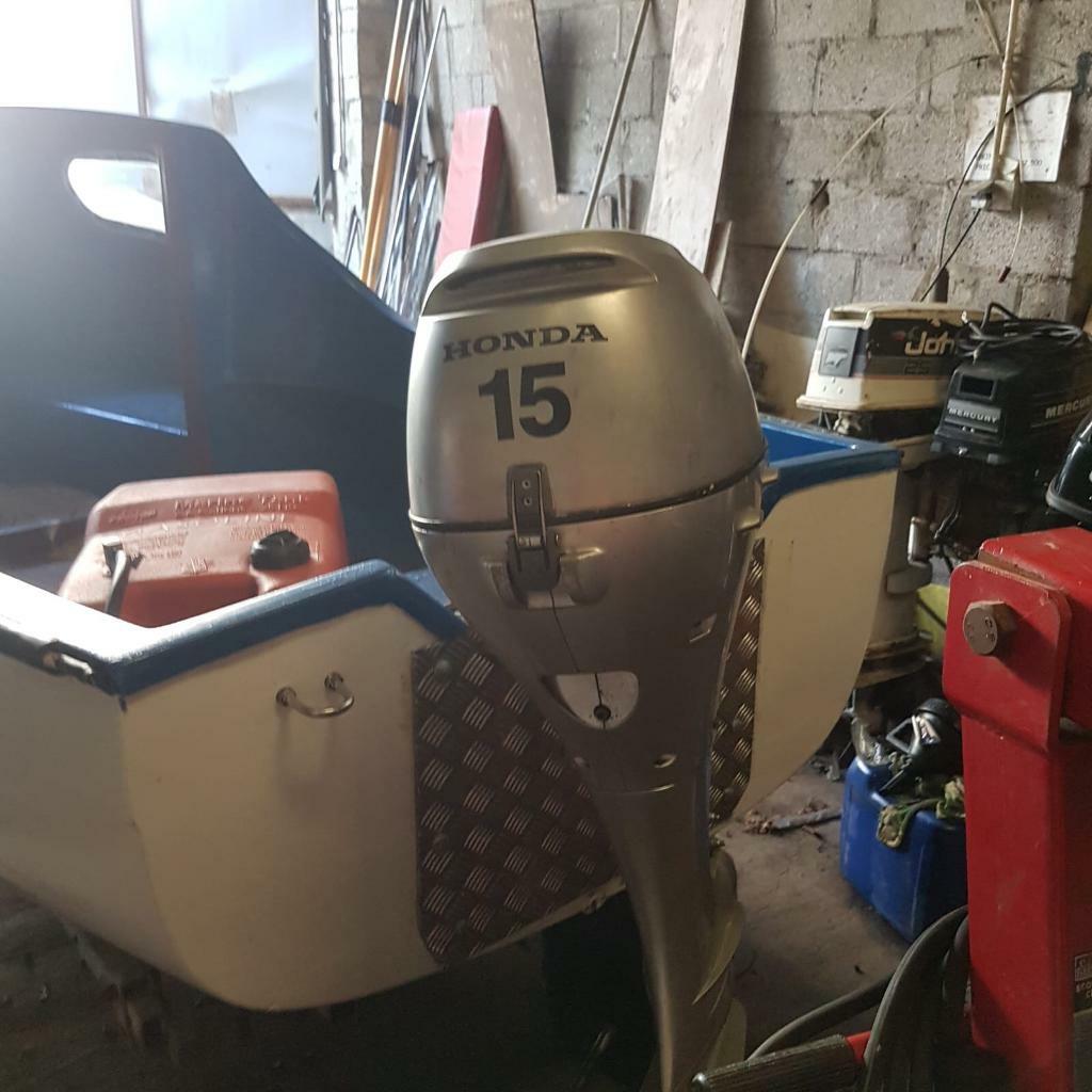 Fishing boat with Honda 15hp 4 stroke outboard in 