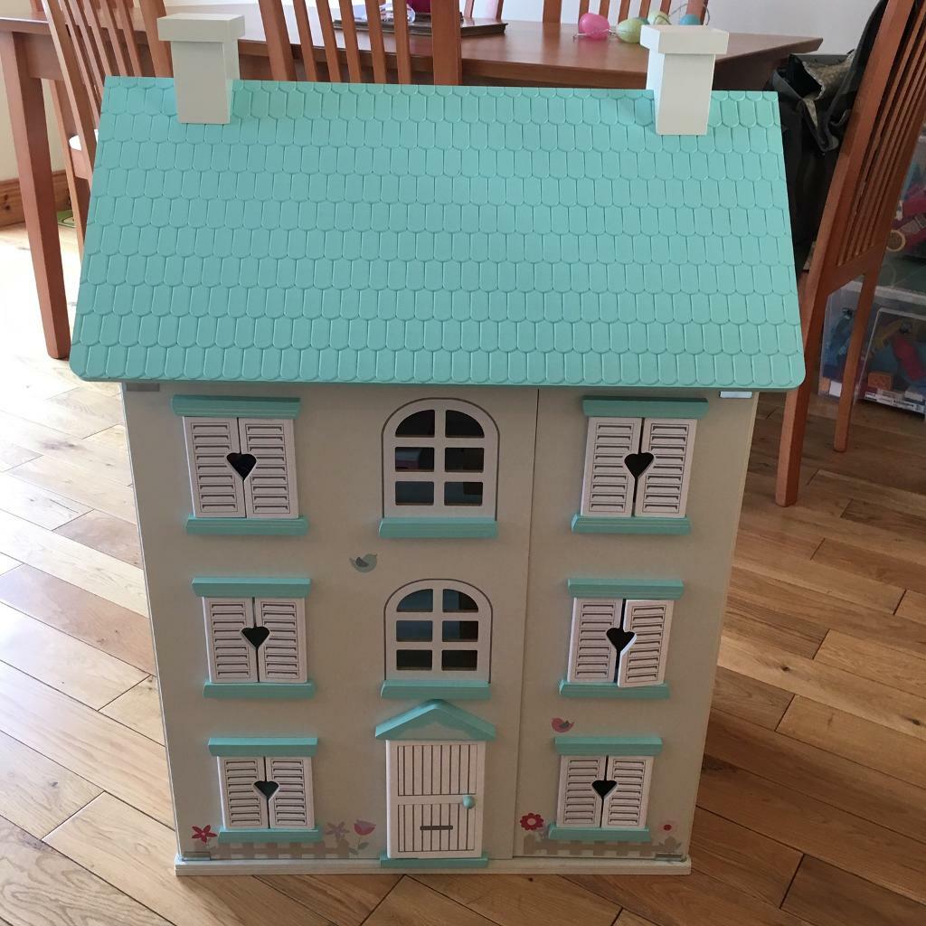 asda wooden light up dolls house