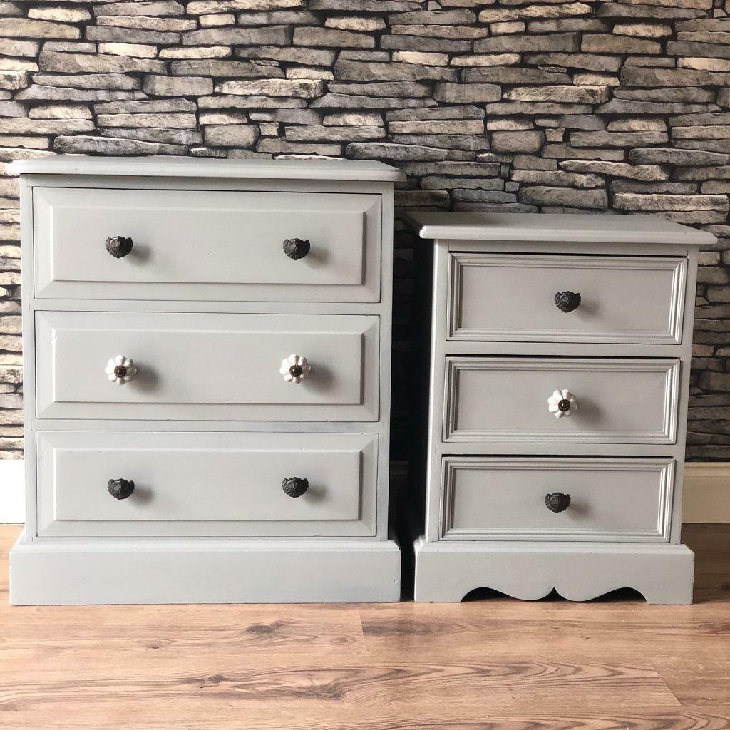 Shabby Chic Bedroom Set Chest Of Drawers And Bedside Table With Owls Polkadots In Killamarsh South Yorkshire Gumtree