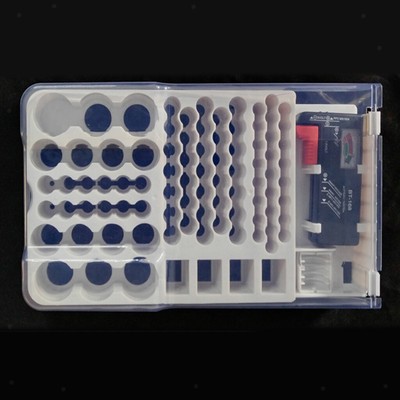 93x Batterietester Organizer Aufbewahrungskoffer für AAA AAA 9V CD Batterien