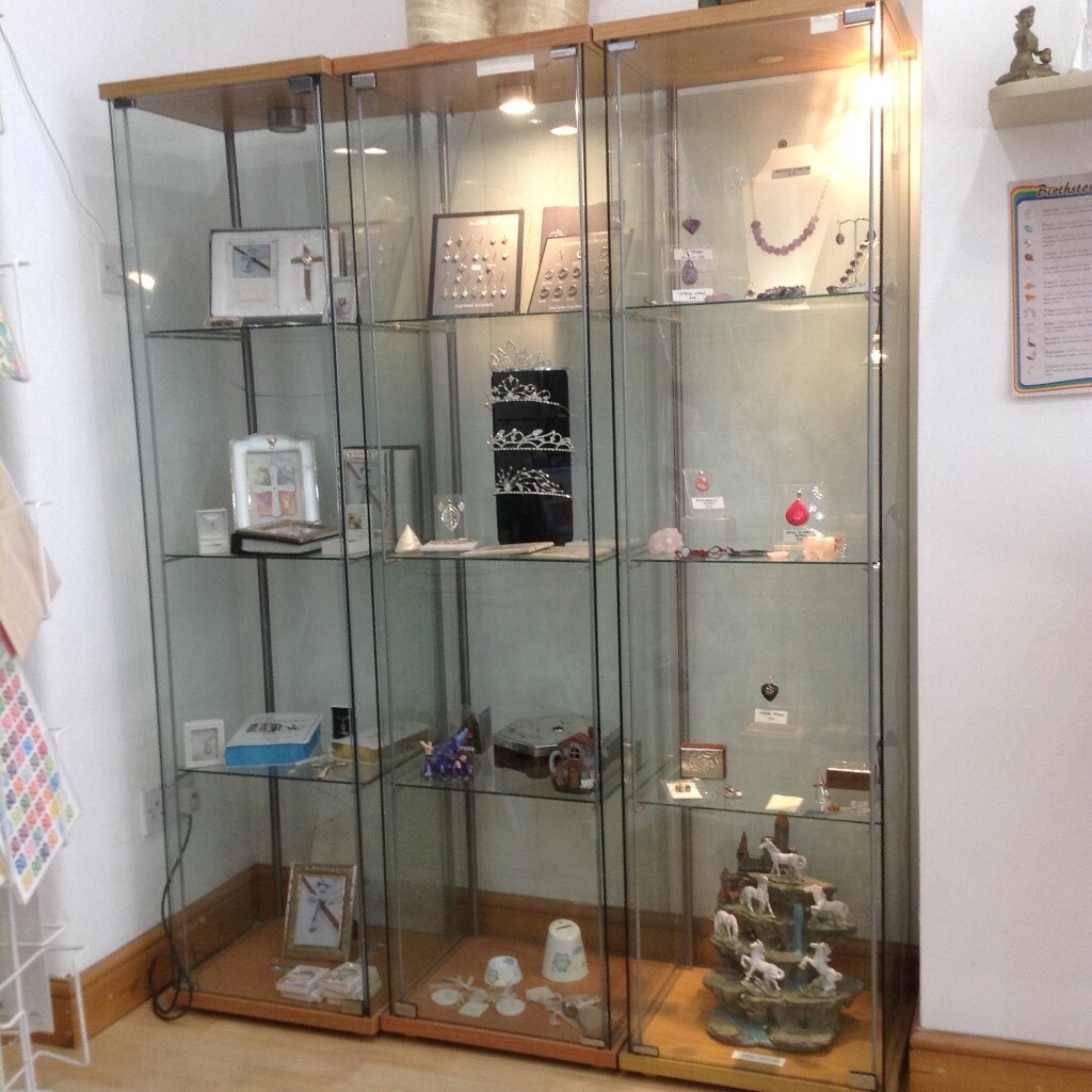 Ikea Detolf 4 Shelf Glass Display Cabinets With Lights 7 Available